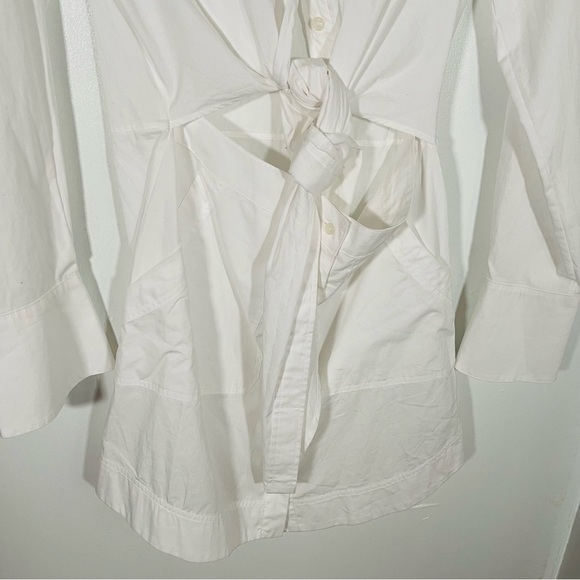 NWT Jonathan Simkhai Colbi Cotton Poplin Mini Shirt Dress White Preppy Medium - Picture 8 of 9